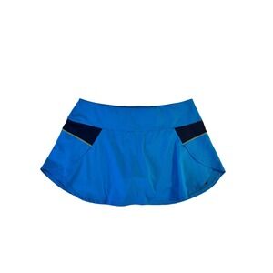 Lucky in Love Tennis Skort Skirt Size L Blue Black Activewear Pickleball Sporty